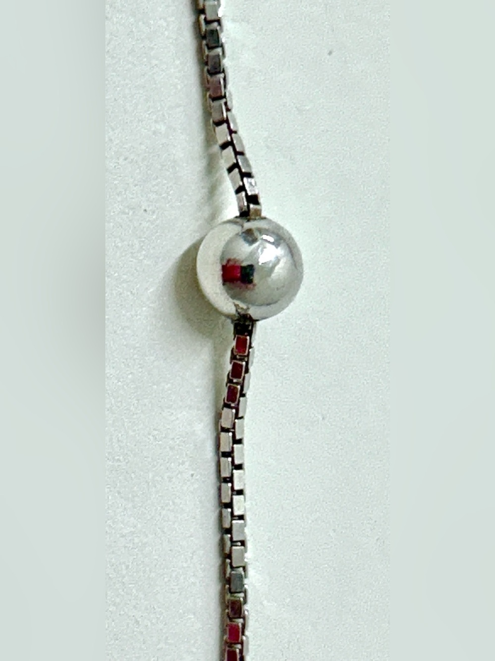 Vintage Sterling Silver Beaded Box Chain Necklace - Picture 4 of 16